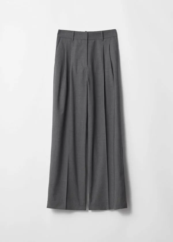 Women Trousers and Other Stories Tailored Wool Trousers Grey