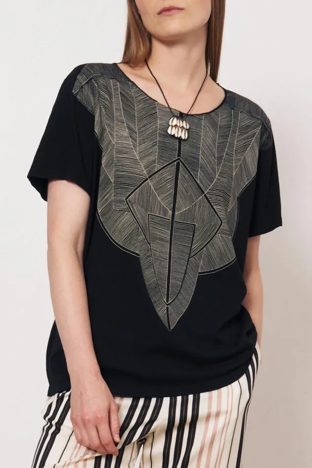 Women Vintage Fleece Black Kibo Tee Raquel Allegra TShirts