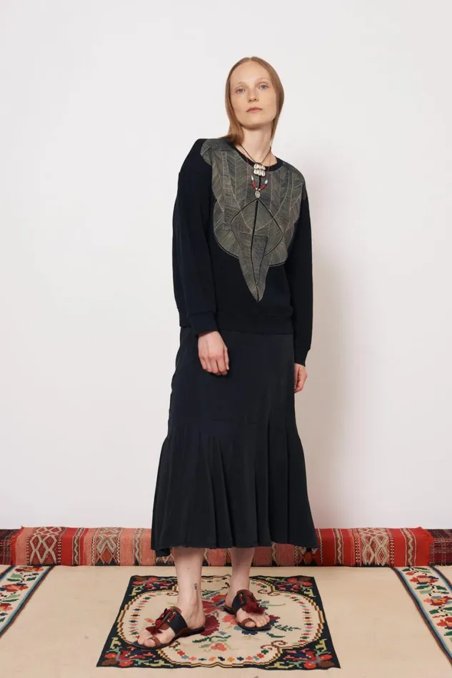 Women Vintage Fleece Black Yves Sweatshirt Raquel Allegra Tops