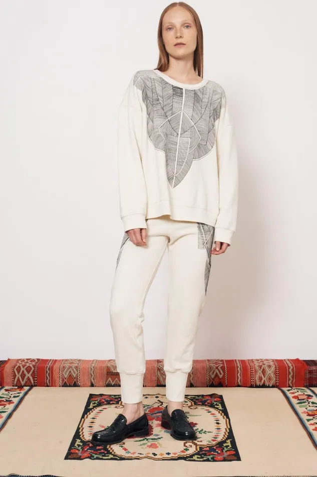 Women Vintage Fleece Dirty White Yves Sweatshirt Raquel Allegra Tops