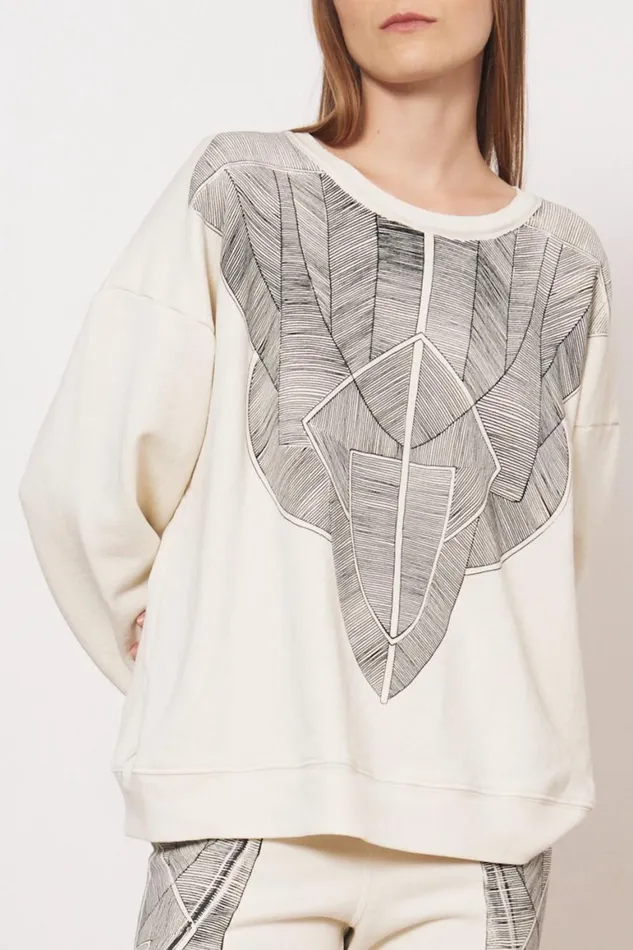 Women Vintage Fleece Dirty White Yves Sweatshirt Raquel Allegra Tops
