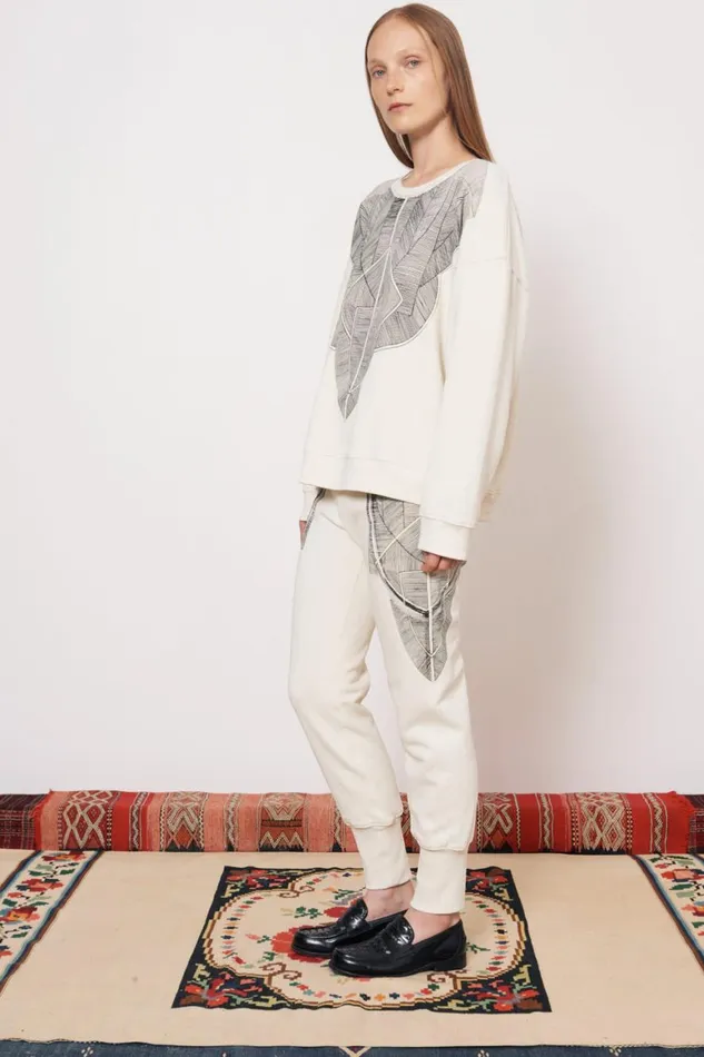 Women Vintage Fleece Dirty White Yves Sweatshirt Raquel Allegra Tops