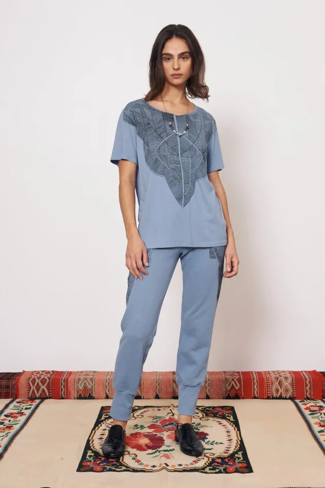 Women Vintage Fleece French Blue Kibo Tee Raquel Allegra TShirts