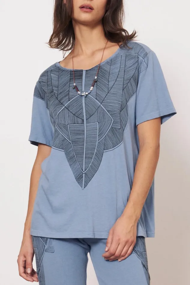 Women Vintage Fleece French Blue Kibo Tee Raquel Allegra TShirts