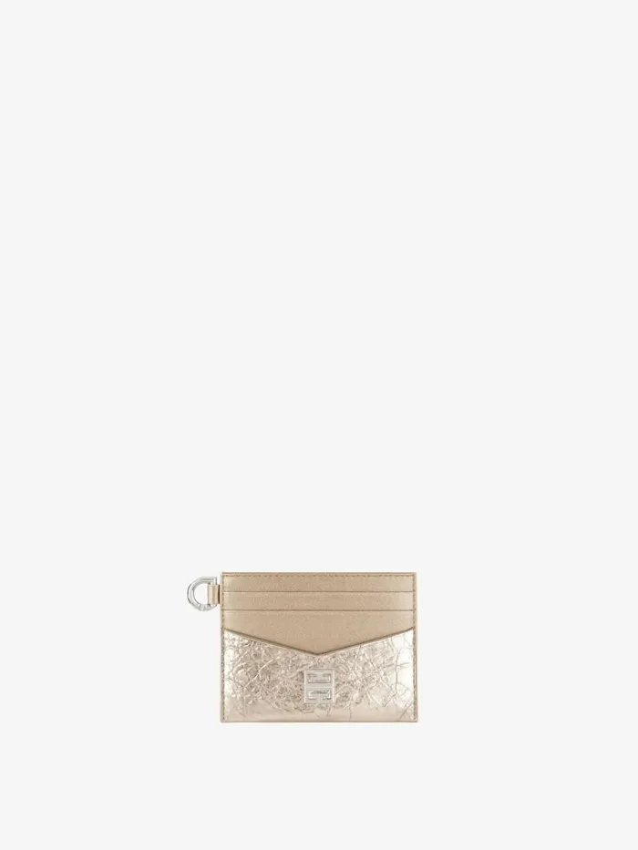 Women Wallets and Card Holders Givenchy 4G Card Holder In Laminated Leather Dusty Golden Women Wallets and Card Holders Givenchy 4G Card Holder In Laminated Leather Dusty Golden