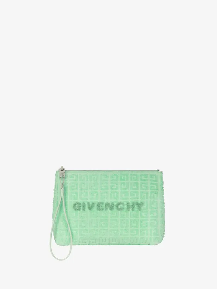 Women Wallets and Card Holders Givenchy GIVENCHY Travel Pouch In 4G Cotton Towelling Aqua Green Women Wallets and Card Holders Givenchy GIVENCHY Travel Pouch In 4G Cotton Towelling Aqua Green