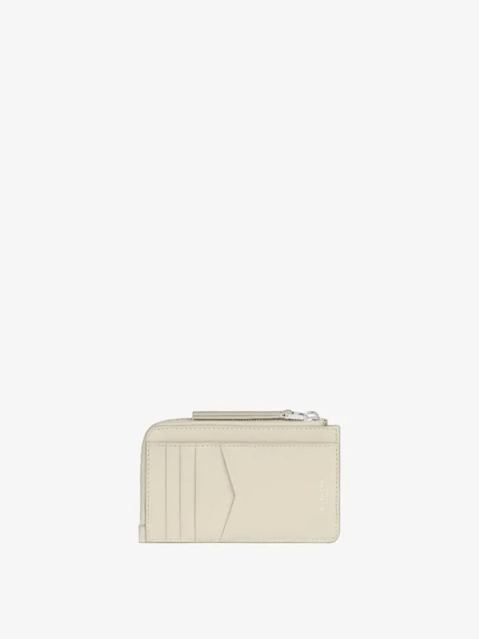 Women Wallets and Card Holders Givenchy Voyou Zipped Card Holder In Leather Natural Beige Women Wallets and Card Holders Givenchy Voyou Zipped Card Holder In Leather Natural Beige
