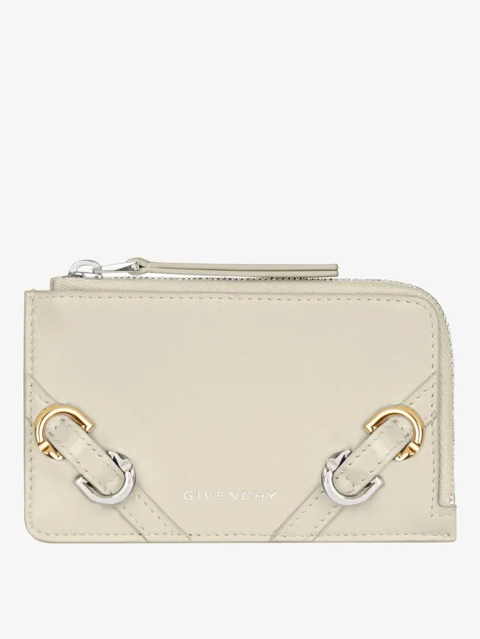 Women Wallets and Card Holders Givenchy Voyou Zipped Card Holder In Leather Natural Beige Women Wallets and Card Holders Givenchy Voyou Zipped Card Holder In Leather Natural Beige
