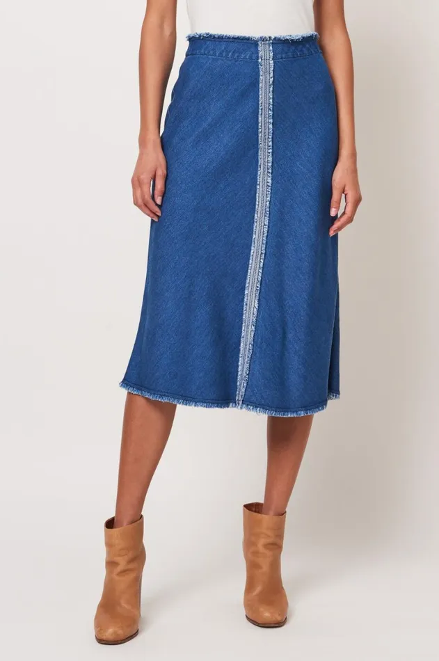 Women Washed Indigo Aurora Skirt Raquel Allegra Bottoms