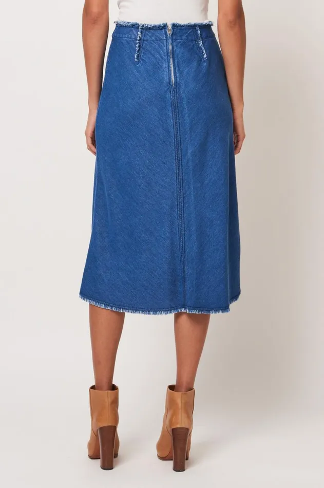 Women Washed Indigo Aurora Skirt Raquel Allegra Bottoms