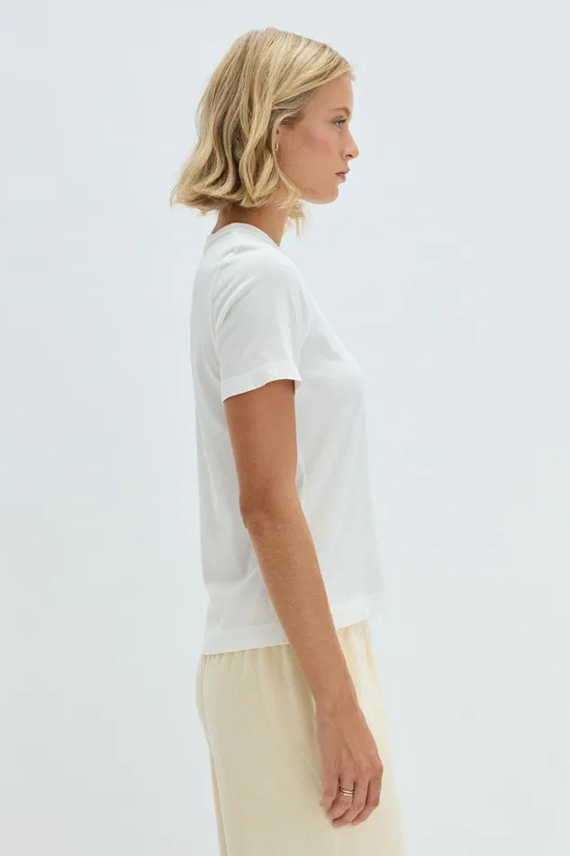 Women Washed White Boy Tee Raquel Allegra Tops