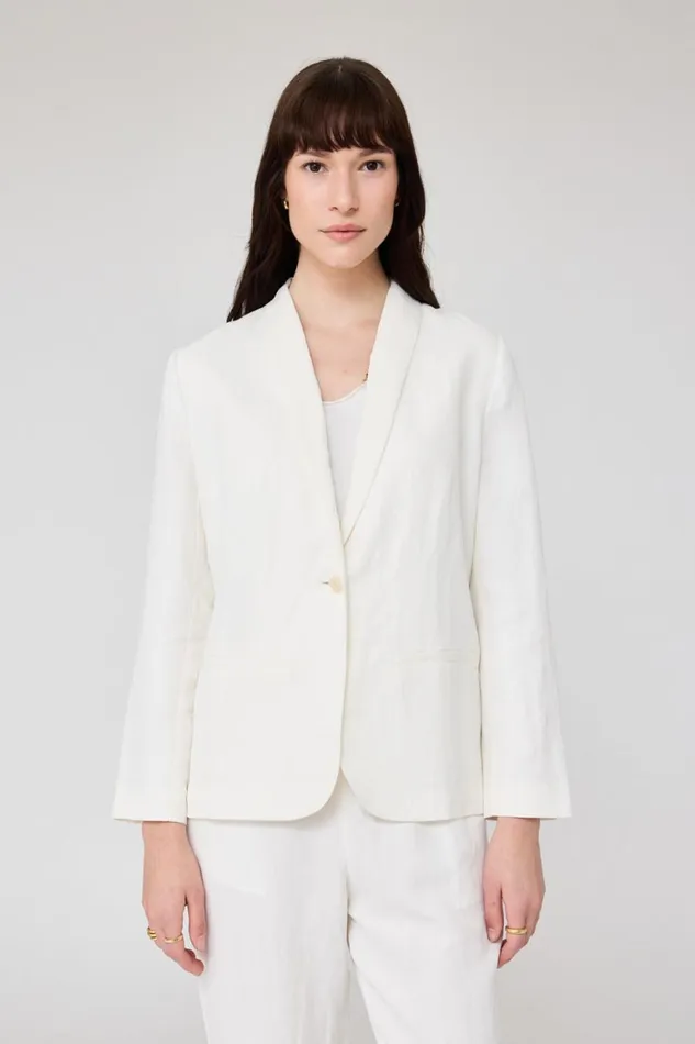 Women Washed White Clarissa Blazer Raquel Allegra Jackets