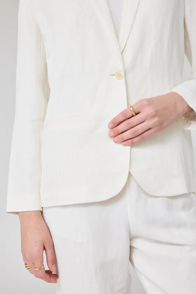 Women Washed White Clarissa Blazer Raquel Allegra Jackets