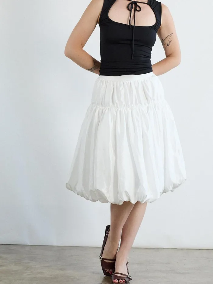 Women Whip Balloon Skirt White Lisa Says Gah Skirts