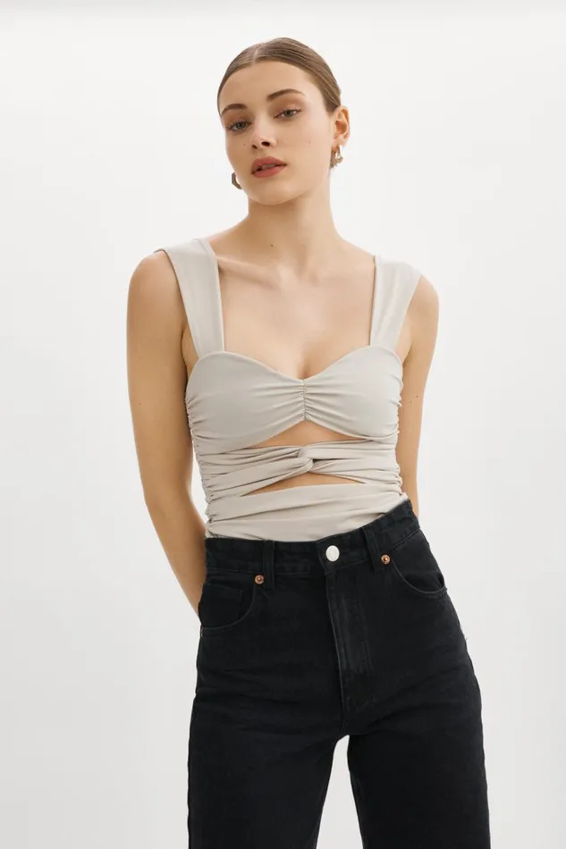Women ZEELA Ruched Cutout Cami Cloud LAMARQUE Tops