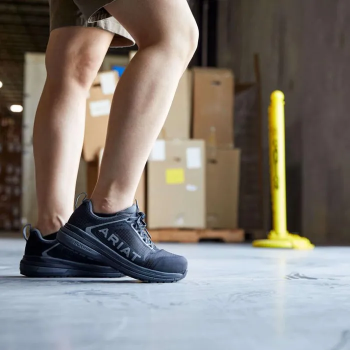 Work Boots and Shoes Women Ariat Outpace Composite Toe Safety Shoe Black