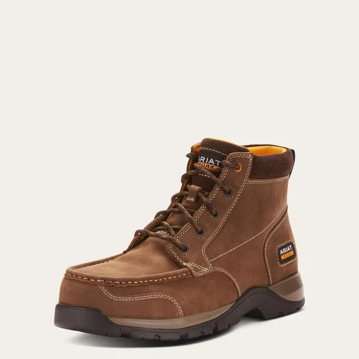 Work Boots Men Ariat Edge LTE Chukka Composite Toe Work Boot Dark Brown