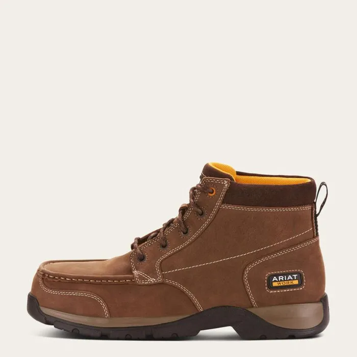 Work Boots Men Ariat Edge LTE Chukka Composite Toe Work Boot Dark Brown