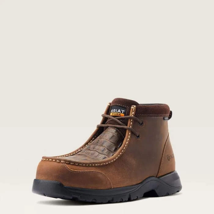 Work Boots Men Ariat Edge LTE Moc Composite Toe Work Boot Brown