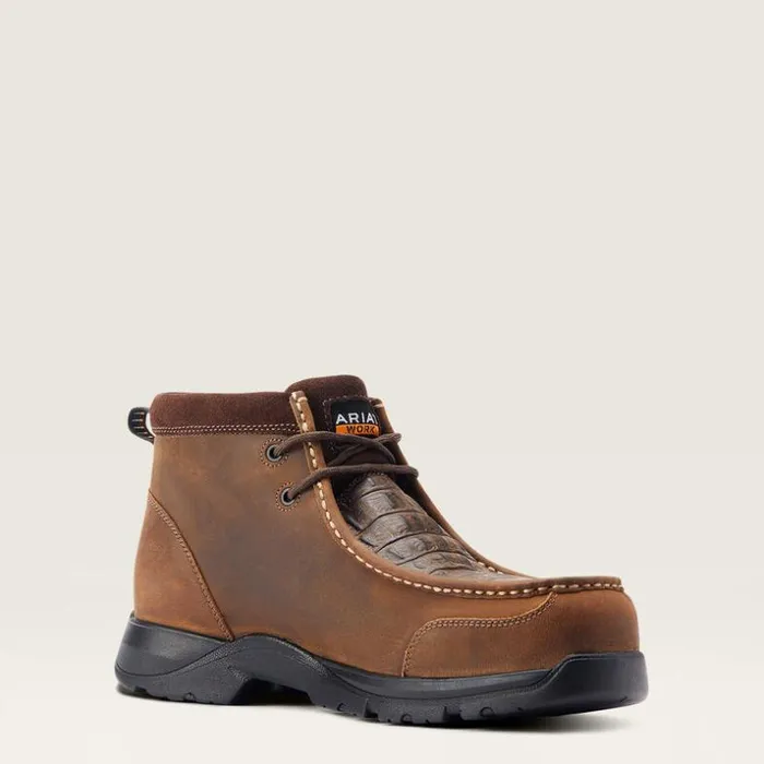 Work Boots Men Ariat Edge LTE Moc Composite Toe Work Boot Brown