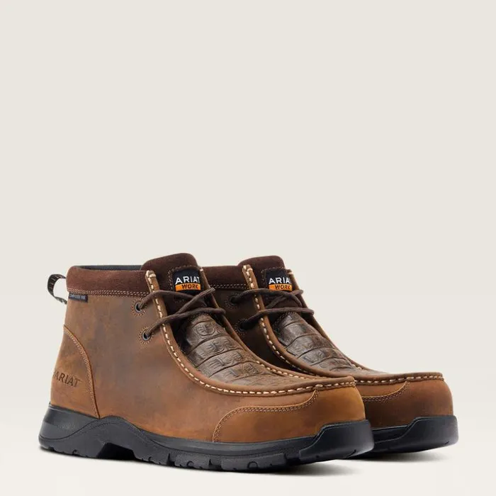 Work Boots Men Ariat Edge LTE Moc Composite Toe Work Boot Brown