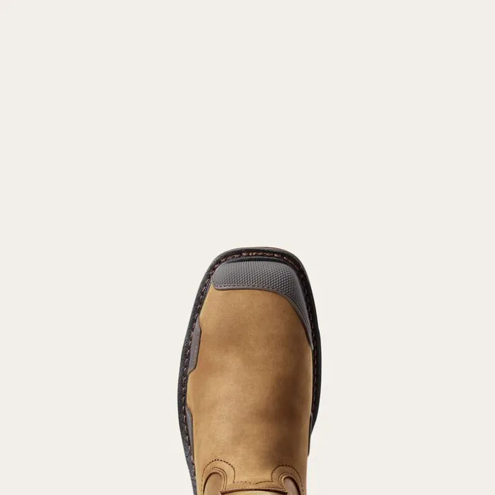 Work Boots Men Ariat OverDrive Wide Square Toe Composite Toe Work Boot Alamo Brown