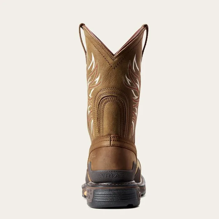 Work Boots Men Ariat OverDrive Wide Square Toe Composite Toe Work Boot Alamo Brown