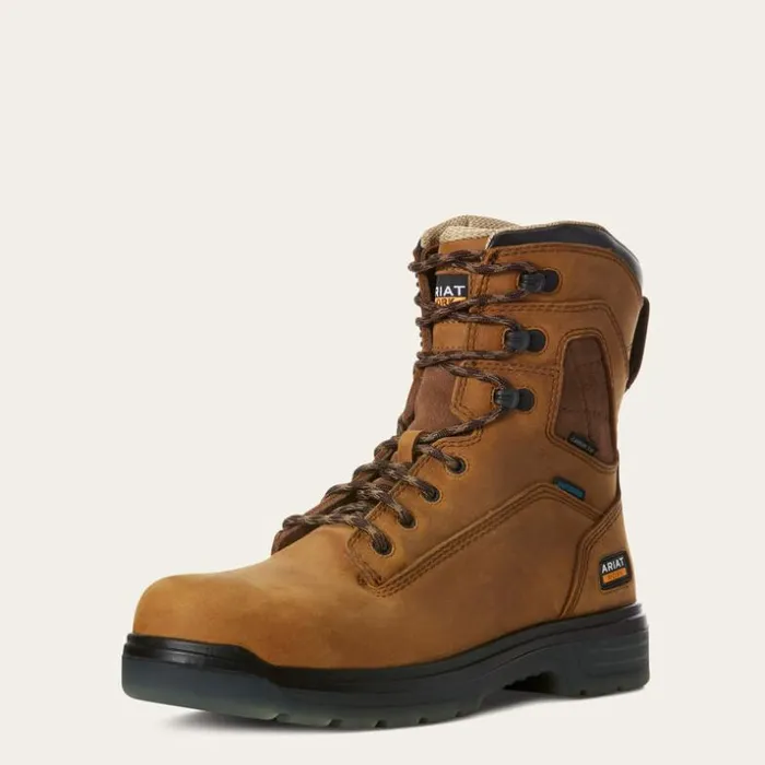 Work Boots Men Ariat Turbo 8034 Waterproof Carbon Toe Work Boot Aged Bark