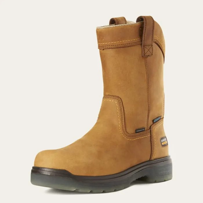 Work Boots Men Ariat Turbo PullOn Waterproof Carbon Toe Work Boot Aged Bark