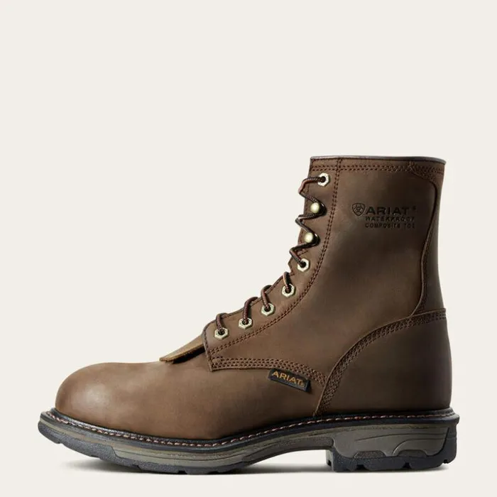 Work Boots Men Ariat WorkHog 8034 Waterproof Composite Toe Work Boot Oily Distressed Brown