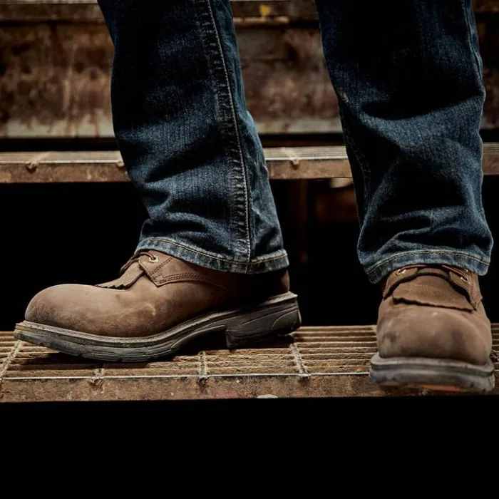 Work Boots Men Ariat WorkHog 8034 Waterproof Composite Toe Work Boot Oily Distressed Brown