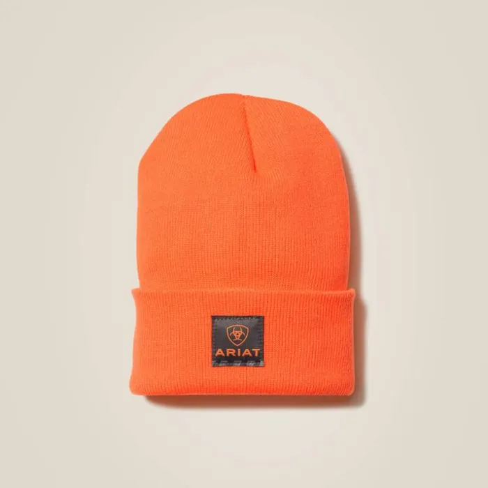 Workwear Men Ariat Rebar Watch Cap Orange