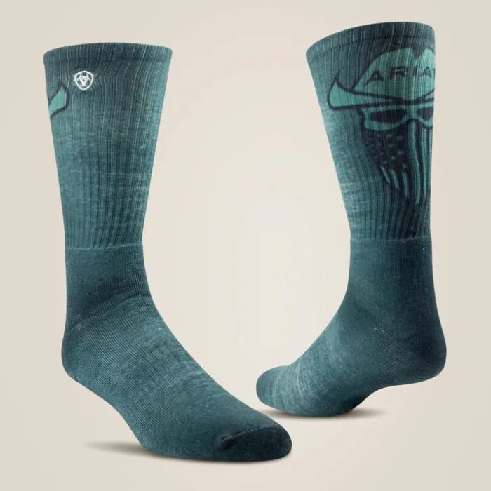 Workwear MenWomen Ariat Incognito Graphic Crew Work Sock 2 Pair Multi Color Pack Greygreen Workwear MenWomen Ariat Incognito Graphic Crew Work Sock 2 Pair Multi Color Pack Greygreen