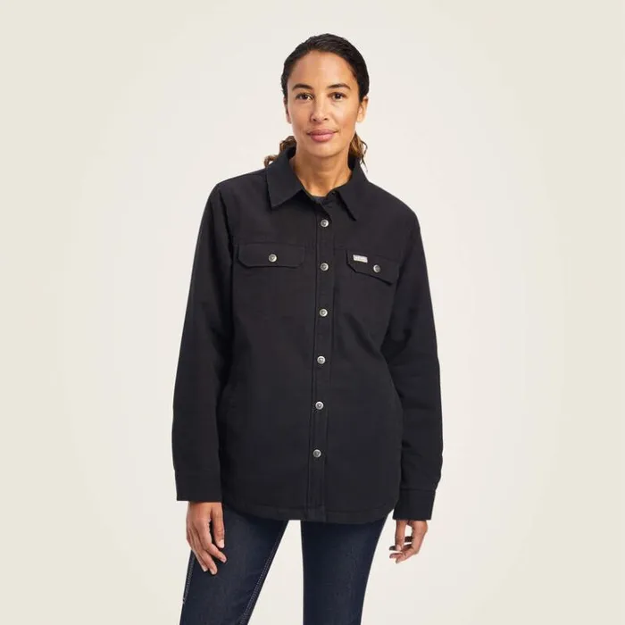 Workwear Women Ariat Rebar Classic Canvas Shirt Jacket Black