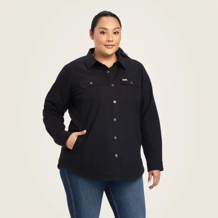 Workwear Women Ariat Rebar Classic Canvas Shirt Jacket Black Workwear Women Ariat Rebar Classic Canvas Shirt Jacket Black