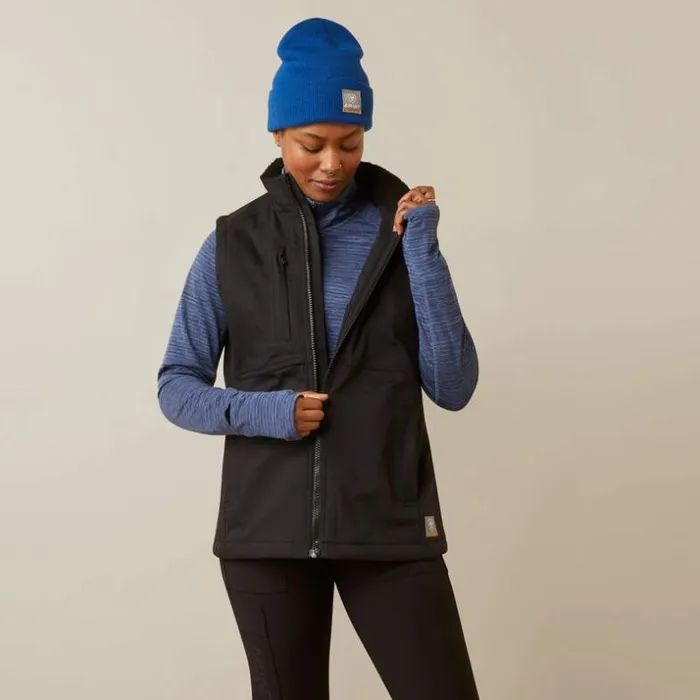 Workwear Women Ariat Rebar DuraCanvas Insulated Vest Black