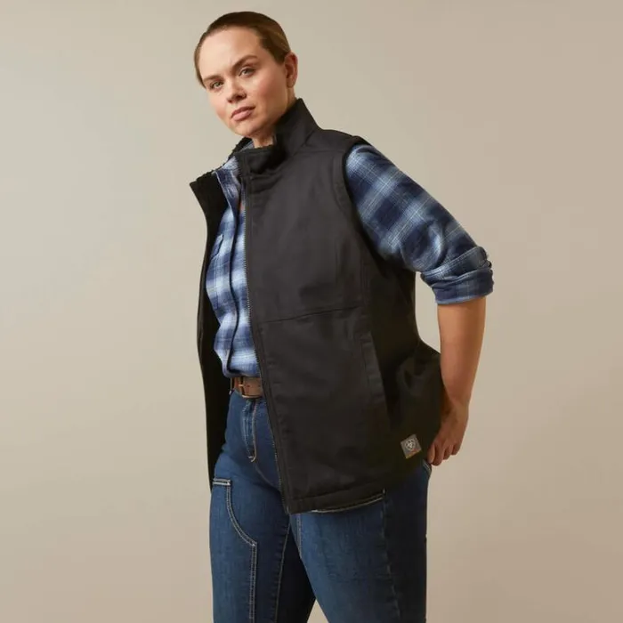 Workwear Women Ariat Rebar DuraCanvas Insulated Vest Black