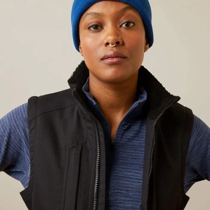 Workwear Women Ariat Rebar DuraCanvas Insulated Vest Black
