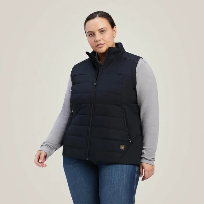 Workwear Women Ariat Rebar Valkyrie Stretch Canvas Insulated Vest Black Workwear Women Ariat Rebar Valkyrie Stretch Canvas Insulated Vest Black