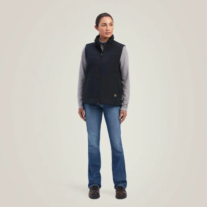 Workwear Women Ariat Rebar Valkyrie Stretch Canvas Insulated Vest Black Workwear Women Ariat Rebar Valkyrie Stretch Canvas Insulated Vest Black