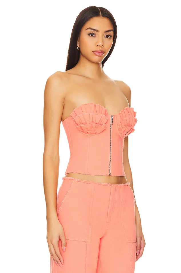 X Anja Dujakovi Bruna Bustier Top Soft Orange Women Lovers and Friends Tops X Anja Dujakovi Bruna Bustier Top Soft Orange Women Lovers and Friends Tops