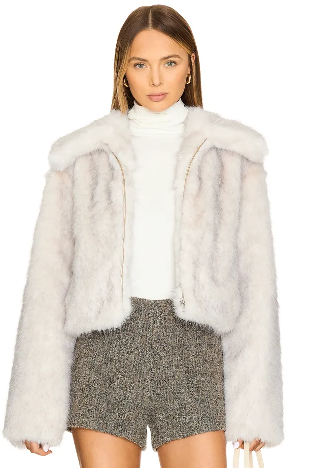 X Emma Rose Nina Faux Fur Jacket Ivory Women Lovers and Friends Jackets and Coats X Emma Rose Nina Faux Fur Jacket Ivory Women Lovers and Friends Jackets and Coats