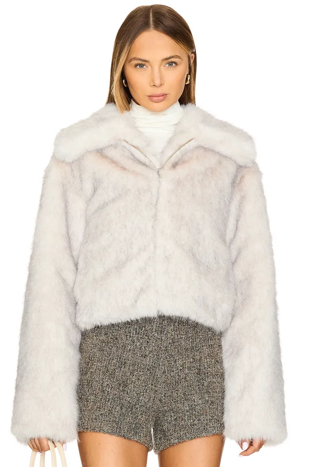 X Emma Rose Nina Faux Fur Jacket Ivory Women Lovers and Friends Jackets and Coats X Emma Rose Nina Faux Fur Jacket Ivory Women Lovers and Friends Jackets and Coats